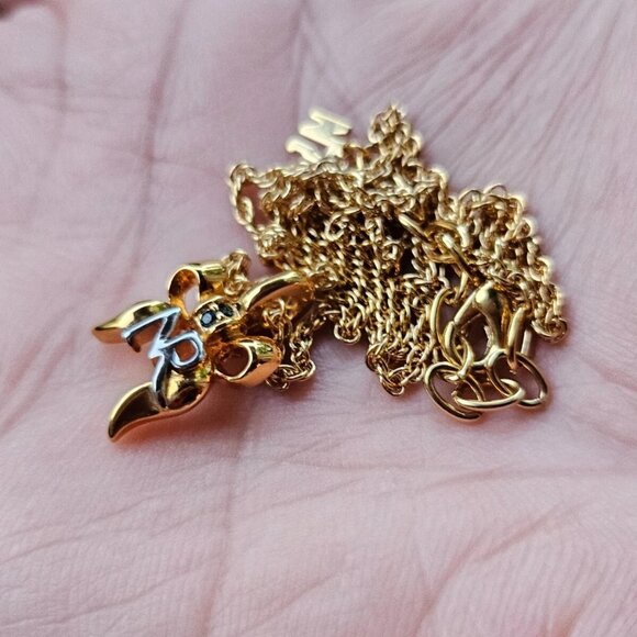 Nina Ricci Paris Women Necklace NR Pendant Gold Tone Jewelry w/ Box Bijoux Mode - Picture 4 of 11